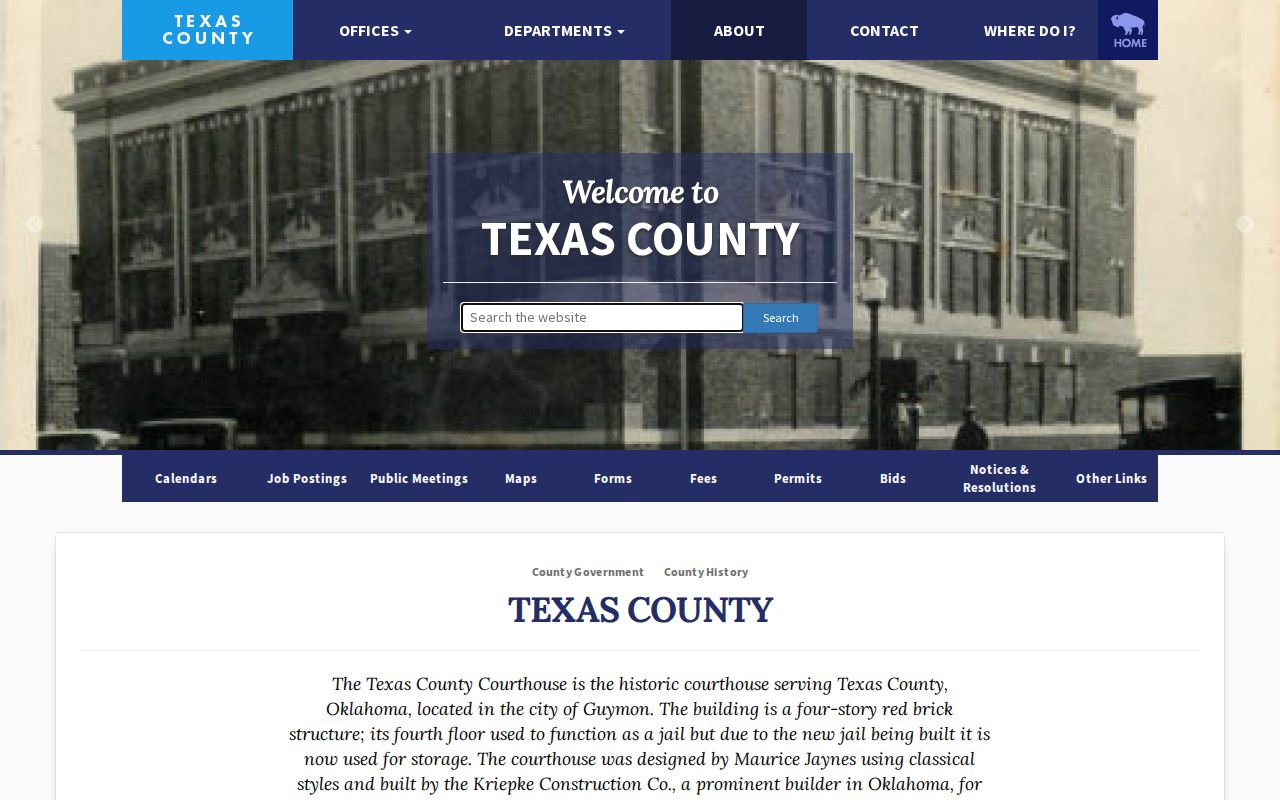 Historic Texas County courthouse for warrant records access
