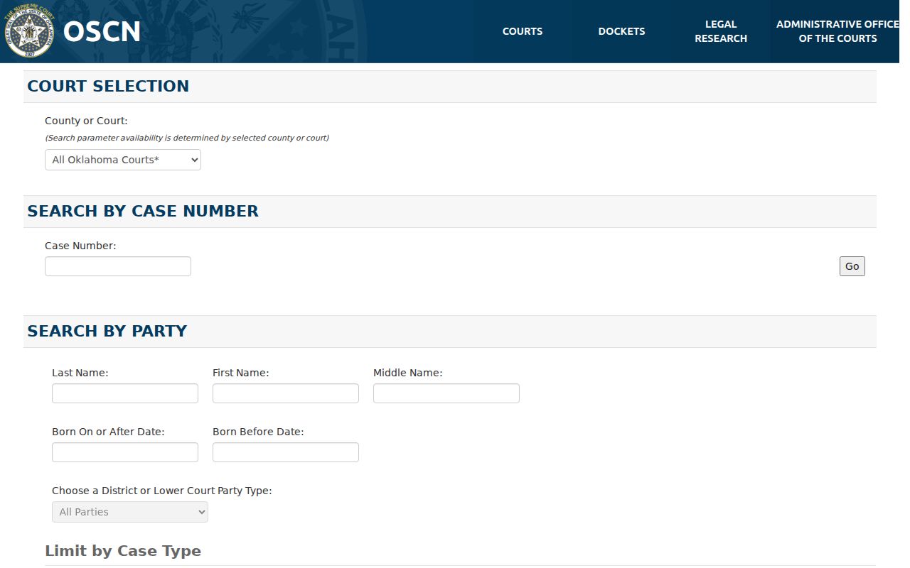 Texas County warrant records court search interface