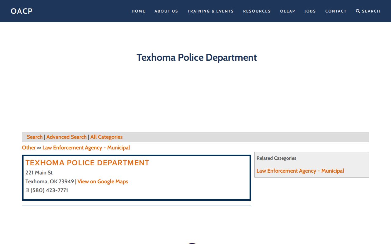 Texhoma warrant records police agency contact