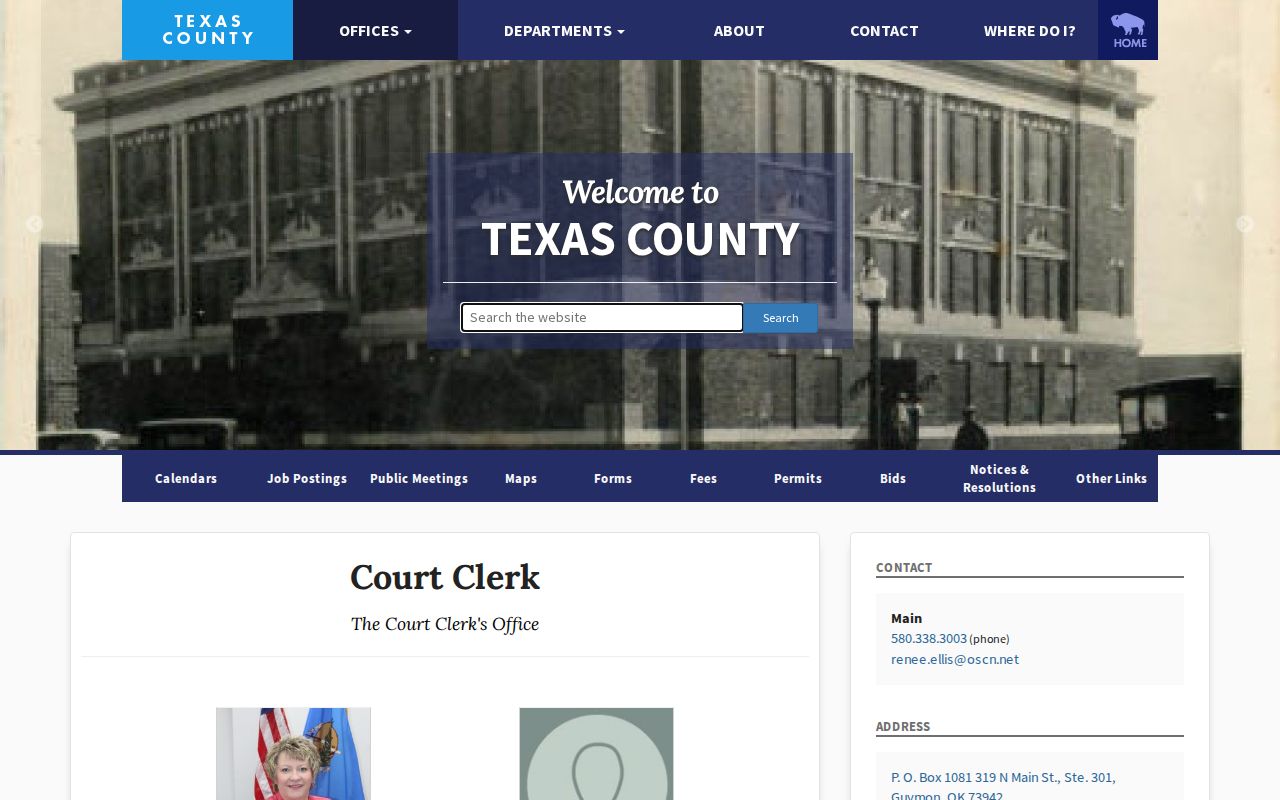 Texas County active warrant search District Court records office